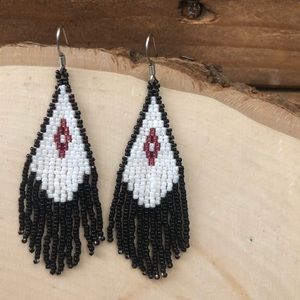 💥4 for $20! Red Diamond ♦️Fringe Beaded Earrings